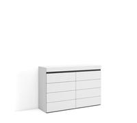 Skraut Home | Cassettiera | Mobile Armadio con cassetti | 114x75x35 cm | Camera da letto, stanza | Con Stoccaggio | Stile moderno | Bianco e nero