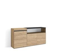 Skraut Home | Cassettiera | Mobile Armadio con cassetti | 157x75x35 cm | Camera da letto, stanza | Con Stoccaggio | Stile moderno | Rovere