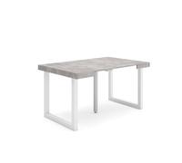 Skraut Home | Consolle allungabile | Tavolo consolle allungabile | 140 | Per 6 persone | Gambe in legno | Stile moderno | Cemento
