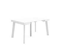 Skraut Home | Consolle allungabile | Tavolo consolle allungabile | 140 | Per 6 persone | Gambe in legno | Stile moderno | Bianco