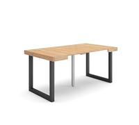 Skraut Home | Consolle allungabile | Tavolo consolle allungabile | 160 | Per 8 persone | Gambe in legno | Stile moderno | Rovere