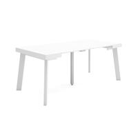 Skraut Home | Consolle allungabile | Tavolo consolle allungabile | 180 | Per 8 persone | Gambe in legno | Stile moderno | Bianco