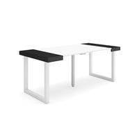 Skraut Home | Consolle allungabile | Tavolo consolle allungabile | 180 | Per 8 persone | Gambe in legno | Stile moderno | Bianco e nero