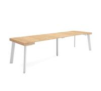 Skraut Home | Consolle allungabile | Tavolo consolle allungabile | 300 | Per 14 persone | Gambe in legno | Stile moderno | Rovere