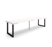 Skraut Home | Consolle allungabile | Tavolo consolle allungabile | 300 | Per 14 persone | Gambe in legno | Stile moderno | Bianco