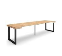 Skraut Home | Consolle allungabile | Tavolo consolle allungabile | 300 | Per 14 persone | Gambe in legno | Stile moderno | Rovere
