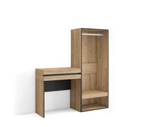 Skraut Home | Consolle Ingresso | Mobile ingresso corridoio | 130x145x35 cm | Con cassetto | Armadio Aperto | Stile moderno | Rovere