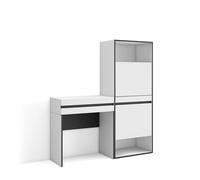 Skraut Home | Consolle Ingresso | Mobile ingresso corridoio | 130x145x35 cm | Con cassetto | Scarpiera | Stile moderno | Bianco
