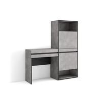 Skraut Home | Consolle Ingresso | Mobile ingresso corridoio | 130x145x35 cm | Con cassetto | Scarpiera | Stile moderno | Cemento