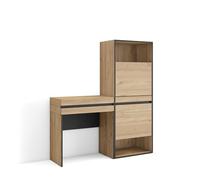 Skraut Home | Consolle Ingresso | Mobile ingresso corridoio | 130x145x35 cm | Con cassetto | Scarpiera | Stile moderno | Rovere