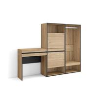 Skraut Home | Consolle Ingresso | Mobile ingresso corridoio | 190x145x35 cm | Con cassetto | Scarpiera | Armadio Aperto | Stile moderno | Rovere
