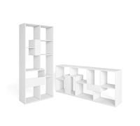 Skraut Home | Libreria scaffale | Scaffali in legno a ripiani | 162x67x31cm | Per libri | Stile moderno | Bianco