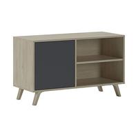 Skraut Home - Mobile TV per Soggiorno - 57 x 95 x 40 cm - Adatto per TV 32/40" - Modello Wind 100 - Puccini - Anta a Battente Grigio