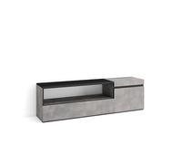 Skraut Home | Mobile TV Soggiorno | Ampio spazio a disposizione | 150x45x35cm | Per TV fino a 65" | Mobile Soggiorno | Stile moderno | Cemento