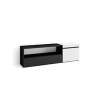 Skraut Home | Mobile TV Soggiorno | Ampio spazio a disposizione | 150x45x35cm | Per TV fino a 65" | Mobile Soggiorno | Stile moderno | Bianco e nero