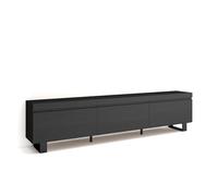 Skraut Home | Mobile TV Soggiorno | Ampio spazio a disposizione | 240x57x35 cm | Design industriale | Stile moderno | Nero