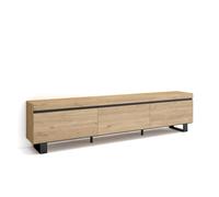 Skraut Home | Mobile TV Soggiorno | Ampio spazio a disposizione | 240x57x35 cm | Design industriale | Stile moderno | Rovere