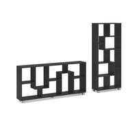 Skraut Home - Scaffale di Design - 161 x 69 x 25 cm - Libreria Verticale o Orizzontale - Modello ZIG-ZAG - Montaggio Facile - Molto Resistente - Legno Nero
