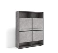 Skraut Home | Scarpiera | Mobile Salvaspazio | 120x145x35 cm | Camera da letto, stanza | Armadio | Stile moderno | Cemento