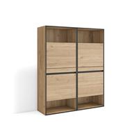Skraut Home | Scarpiera | Mobile Salvaspazio | 120x145x35 cm | Camera da letto, stanza | Armadio | Stile moderno | Rovere