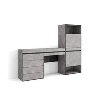Skraut Home | Scarpiera | Mobile Salvaspazio | 187x145x35 cm | Camera da letto, stanza | Cassettiera | Tavolo da toeletta | Stile moderno | Cemento