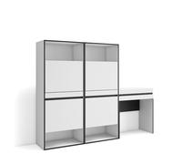 Skraut Home | Scarpiera | Mobile Salvaspazio | 190x145x35 cm | Camera da letto, stanza | Tavolo da toeletta | Stile moderno | Bianco