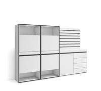 Skraut Home | Scarpiera | Mobile Salvaspazio | 227x145x35 cm | Camera da letto, stanza | Cassettiera | Pannelli Decorativi | Stile moderno | Bianco
