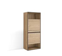 Skraut Home | Scarpiera | Mobile Salvaspazio | 60x145x35 cm | Camera da letto, stanza | Armadio | Stile moderno | Rovere