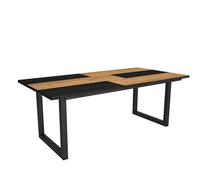 Skraut Home - Tavolo da pranzo | 10 posti | 200 | Robusto e stabile grazie alla sua struttura e alle gambe solide | Ideale per le riunioni di famiglia | Rovere e nero | Stile industriale