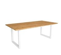Skraut Home - Tavolo da pranzo | 10 posti | 200 | Robusto e stabile grazie alla sua struttura e alle gambe solide | Ideale per le riunioni di famiglia | Rovere | Stile industriale