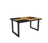 Skraut Home - Tavolo da pranzo | 6 posti | 140 | Robusto e stabile grazie alla sua struttura e alle gambe solide | Ideale per le riunioni di famiglia | Rovere e nero | Stile industriale