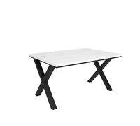 Skraut Home - Tavolo da pranzo | 6 posti | 140 | Robusto e stabile grazie alla sua struttura e alle gambe solide | Ideale per le riunioni di famiglia | Bianco | Stile industriale