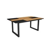 Skraut Home - Tavolo da pranzo | 8 posti | 170 | Robusto e stabile grazie alla sua struttura e alle gambe solide | Ideale per le riunioni di famiglia | Rovere e nero | Stile industriale