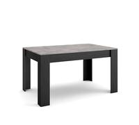 Skraut Home | Tavolo da Pranzo | Cucina, Sala da pranzo | 140x90x76 cm | Per 6 persone | Tavolo Cucina | Stile moderno | Cemento e Nero