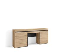 Skraut Home | Tavolo da toeletta | Tavolo da Trucco, stoccaggio | 177x75x35 cm | Con cassetto | Cassettiera | Stile moderno | Rovere