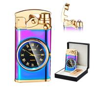 SKRFIRE Accendino ad arco antivento con quadrante e accensione a bilanciere - ricaricabile tramite USB, compatto e portatile, per esterni, campeggio e uso quotidiano (colori)