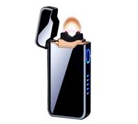 SKRFIRE Accendino elettrico ricaricabile USB, ad alta potenza, antivento, corpo in metallo con display a batteria, per candele, campeggio, barbecue, regalo all'aperto (nero)