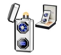 SKRFIRE Accendino elettrico ricaricabile USB C Arc Plasma ad alta potenza, con fiamma cool, antivento, elettronico, per candele, fuochi d'artificio, incensi (argento)