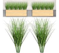 Skrfren 10 steli di erba di grano artificiale, altezza 37 cm, piante verdi realistiche resistenti ai raggi UV, per soggiorno, ufficio, camera da letto, come vaso o decorazione da tavolo