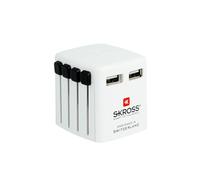 SKROSS | 1.302330 | World USB Charger | 2 prese USB in Ogni Parte de Mondo - Tensione di ingresso: 100V-250V - 2 uscite USB di tipo A: 5,0 V CC / Max. 2,4 A