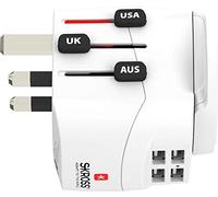 SKROSS | 1.302471 | PRO Light USB(4xA) - World | Adattatore Universale da Viaggio a 2 e 3 Poli con Porte USB 4 x con 4.8 A. Tensione e Potenza: 100V-700W/250V-1750W. Protezione Anti Scossa