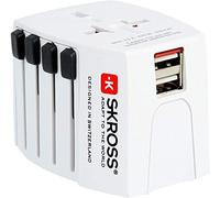 SKROSS | 1.302930 | Muv USB | Adattatore da Viaggio Universale a 2 poli più 2 porte USB da 2.4A. Tensione e Potenza: 100V - 250W / 250V - 625W . Protezione Anti Scossa
