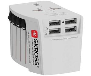 Skross 1302961 Adattatore da viaggio MUV USB (4xA)
