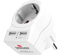 Skross 1500282 Presa di corrente intermedia con USB Bianco