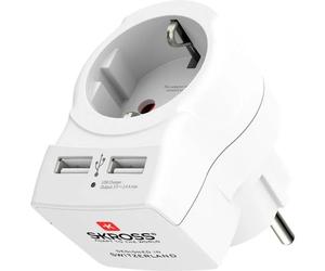 Skross 1500282 Presa di corrente intermedia con USB Bianco