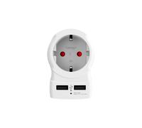 Skross, Adattatore da viaggio Europa - USA con 2 USB 15A, Bianco
