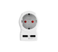 Skross, Adattatore da viaggio Europa - USA con 2 USB 7A, Bianco