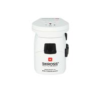 Skross, Adattatore da viaggio mondiale a 3 poli con porta USB 12W 2,4A, Bianco