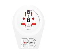 SKROSS - World to UK USB C20PD - Adattatore da Viaggio Presa UK Regno Unito da Euro, Australia, UK, USA, Giappone, Brasile e Cina - Presa Ricarica USB C 3A Fast Charger