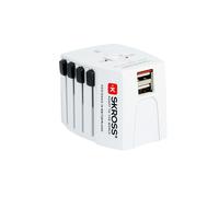 SKROSS Adattatore Da Viaggio World To Europe 250V 2.5A 2 x USB Bianco